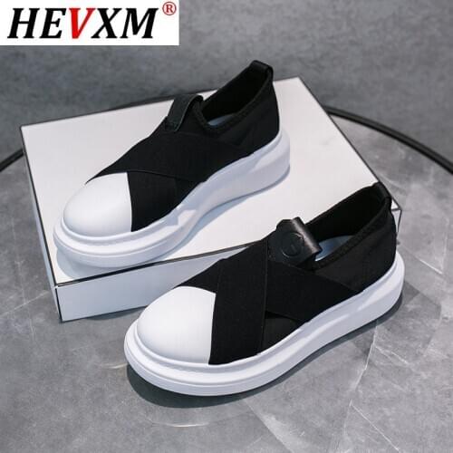 Women Lycra Vulcanized Shoes Outdoor Light Weight Sports Woman Sneakers Slip on Loafers Tenis Walking Flat Platform Casual Shoes