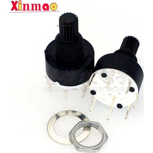 1PCS SR16 Plastic 16MM Rotary Band switch 2 Pole 3 4 position 1 Pole 5 6 8 Position Handle Length 15MM Axis band switch