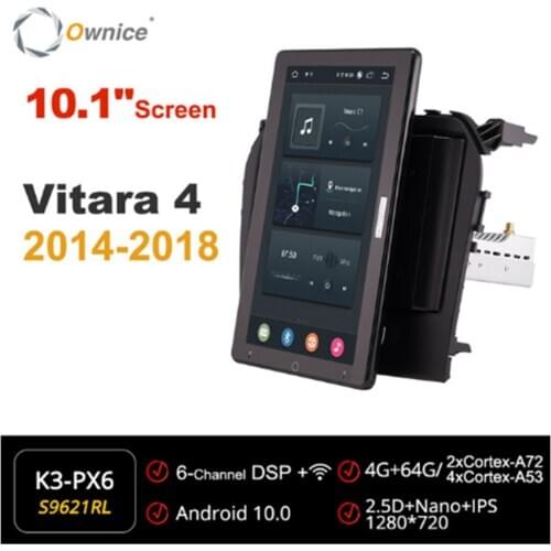 1280*720 Android 10.0 Ownice 10.1Inch Rotation Autoradio 1 Din forSuzuki Vitara 4 2014 -2018 Car Radio Auto GPS Multimedia DSP