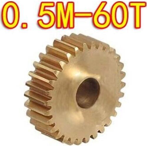 2Pieces/Lot 0.5M-60Teeth Plane Copper Metal Mold Small Modulus Gear--Diameter:31mm Hole d:5mm
