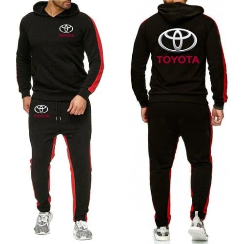 2021 Mens Toyota Car Logo Tracksuit Sweatshirt Hoodie+Sweatpants Man‘s Cotton Casual Customize Pullover Suit Men Women Clothing