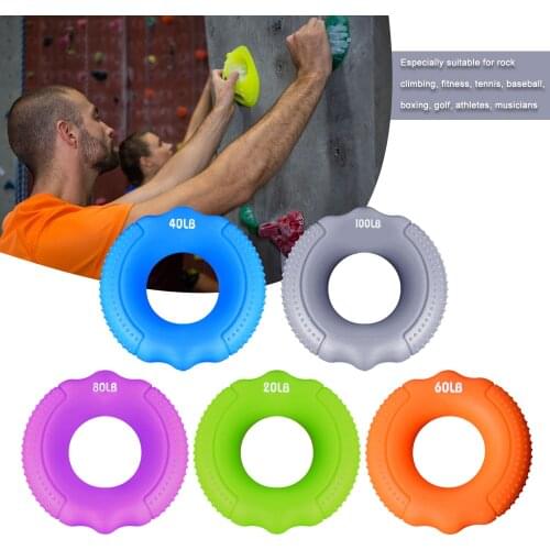 2021 Silicone Finger Gripper Hand Resistance Band Gripping Ring Wrist Stretcher 20-100LB Grip Ring Muscle Finger Forearm Trainer