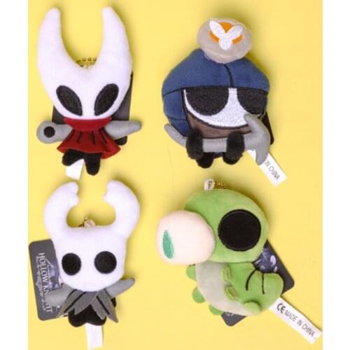 24/Lot 4 Styles Hollow Knight 9CM Keychain Pendant Plush Doll Toys Soft Stuffed