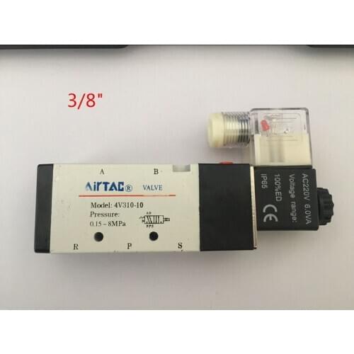 3/8" NPT Airtac Type 4V310-10 2pos 5port dc 12v 24v ac 110v 220v 4V310-10-DC24V 3/8 NPT,US Canada Market