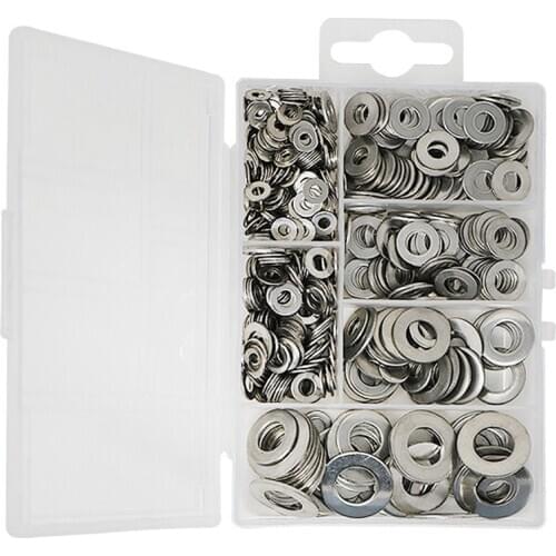 660 Pcs/Set M3 M4 M5 M6 M8 M10 Washer Spacers Stainless Steel Flat Washer Plain Gasket Spacers Kit Screw Bolt Fastener