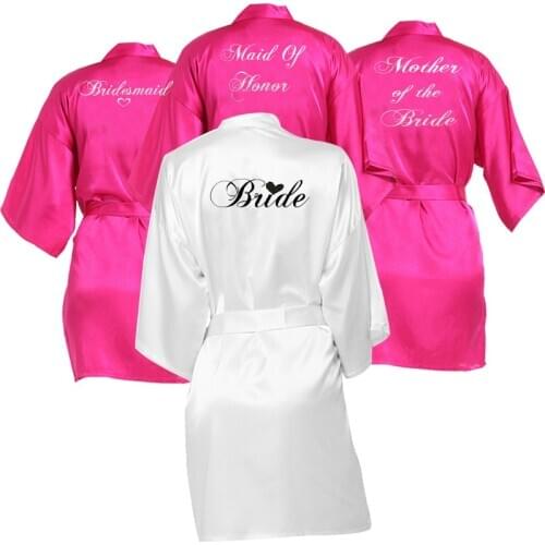 Custom Name Bridal Party Robes Satin Dressing Gown Wedding Party Personalized Favors gift Bride Team Robe