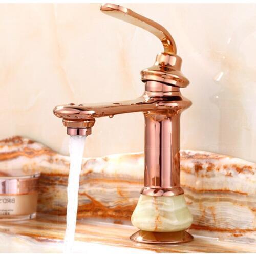 Free shipping Best selling solid brass rose gold basin faucet with deck mounted bathroom basin sink faucet and hot cold gold tap