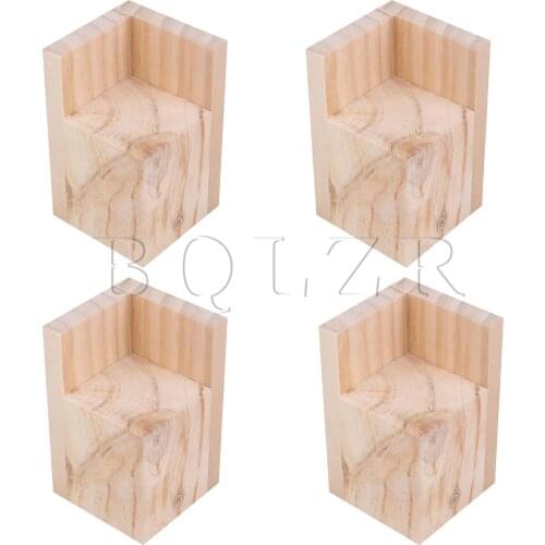 BQLZR 4Pieces Pine Wood 6x6x8cm Furniture Leg Riser Cabinet Desk Feet Lifter