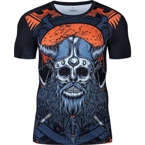 Summer 2021 New 3D Printed T-shirt Skull Print Mens T-shirt Casual T-shirt O-neck Hip Hop Short Sleeve Tops Size S-3XL