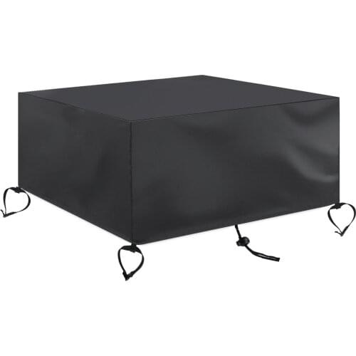 Fire Pit Cover Waterproof Windproof Square Oxford Cloth Cover with Draw String for Patio Fire Pit Grill