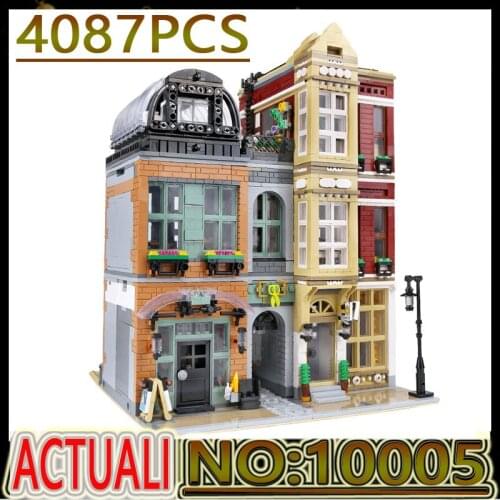 DHL Hot Streetview Blocks MOC 16001 Shoes Store Model Building Blocks Bricks Assembled Toy Set Kids Birthday DIY Gift 10005