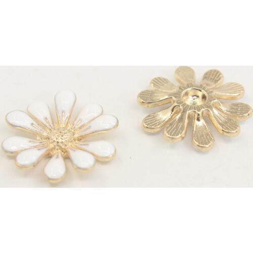 Diancan Flatback Rhinestone Flowers Applique Ribbon Slides Wedding Bouquet Holder Buttons for Andals Stilettos Shoes 10pcs