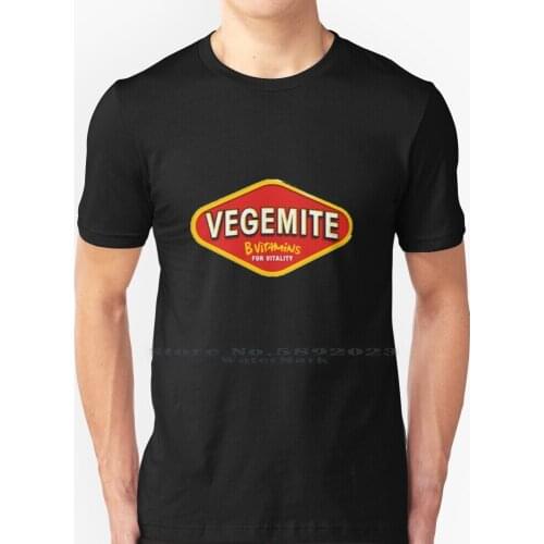 Vegemite Logo T Shirt 100% Pure Cotton Big Size Vegemite Logo Australia Straya Aussie Icon Iconic