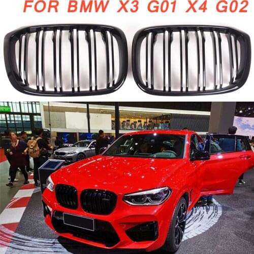 Gloss black Front Kidney Grille Slat Style Grill for For BMW X3 G01 X4 G02 for BMW x3 25i 28i for BMW X4 25I 30I