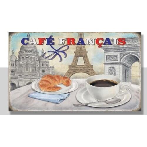 Cafe Francais Coffee Food & Drink Cafe Shop Kitchen Diner Large Metal Tin Sign
