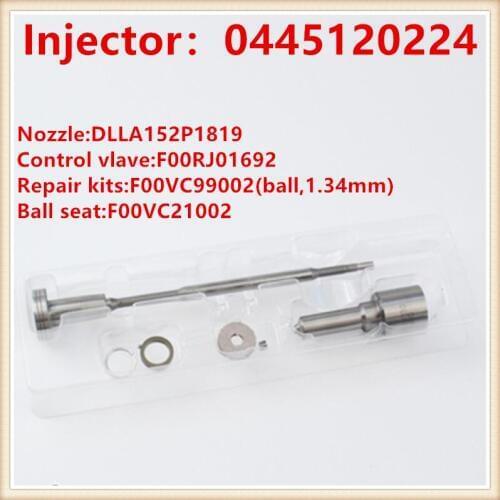 0 445 120 224 injector overhaul kits F 00R J03 283 (F00RJ03283) injector parts DLLA152P1819 F00RJ01692 for 0445120224