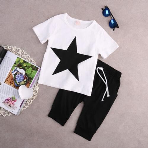 Summer Toddler Kids Baby Boy Clothes Star T shirt Tops Harem Pants 2PCS Outfits Set Clothes 2-7T