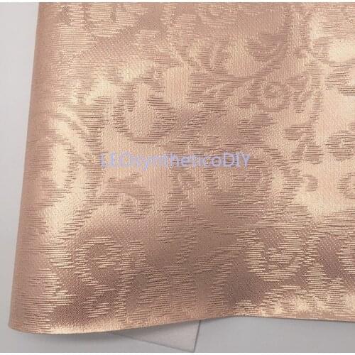 1PC 21X29CM Flowers Embossed Synthetic Leather Fabric Leather Sheets, Rose Gold PU Leather For Making Bow LEOsyntheticoDIY T126C