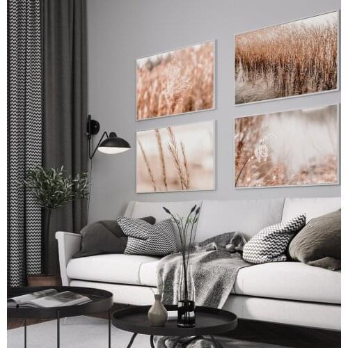 Wall Art Scenery Canvas Painting Wheat Reed Leaves Plant Nordic Posters And Prints Landscape Wall Pictures For Living Room Decor