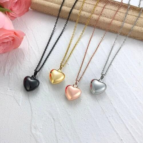 Stainless Steel Heart Urn Necklace Ash Cremation Pendant Can Open Keepsake Jewelry