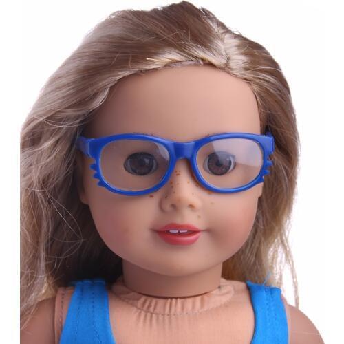 2017 new style blue glasses suitable for 18 inch American dolls children gift/only sell glasses m71