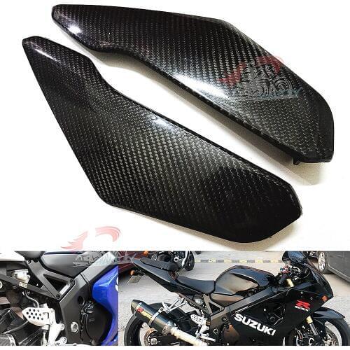 Motorcycle Carbon Fiber Gas Tank Side Cover Panel Fairing For Suzuki GSXR600 GSXR750 04-05