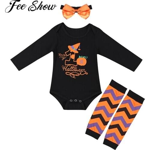Newborn Baby Girl Clothes My First Halloween Costumes Clothing Infant Toddler Baby Girls Outfits New born Pumpkin Romper Sets