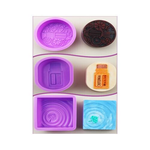 Single Oval Water Bottle Square Leaf Water Wave Round Dotray Silicone moldHandmade Soap Mould kitchen tool
