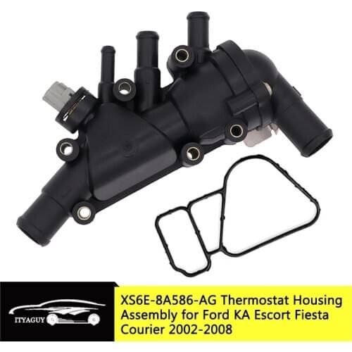 Coolant Thermostat Housing Assembly with Gasket for Ford FIESTA KA 1.3 1.6 2003-2008 XS6E-8A586-AG XS6E-8A586-AL XS6E-8A586-AH