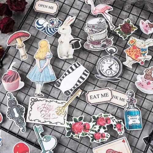 Panalisacraft Adventure Alice rabbit in Wonderland Sticker for Scrapbooking Happy Planner/Card Making/Journaling Project