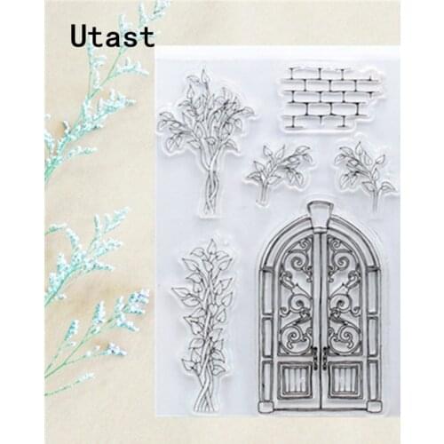 Door Flowers Wall Clear Silicone Stamps /Transparent Rubber Stamp for DIY Scrapbooking /Photo Album Decorative Craft Making