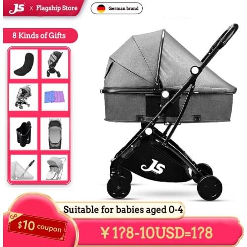 Luxurious Portable Travel Baby Carriage Folding Prams Aluminum Frame Two-way High Landscape Four-wheel Super Suspension 20kg