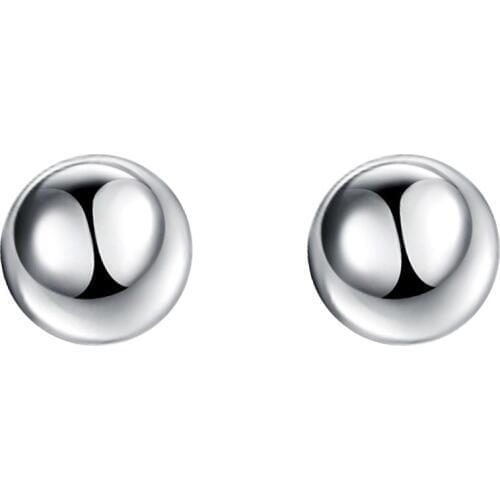 Spherical silver simple stud earrings 8mm beads earrings aretes de mujer modernos 2018 earrings for women