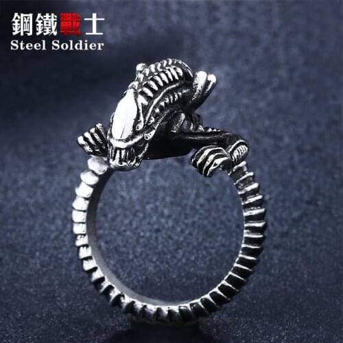 Steel soldier wholesale Alien ring stainless steel new 2018 jewelry arrival for men popular