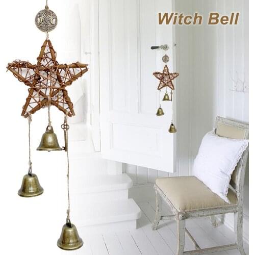 Witch Bells Pentagram Magic Protection Good Luck Banish Evil Witch Gothic Jewelry Door Decor Occult Jewelry Pendant Decoration
