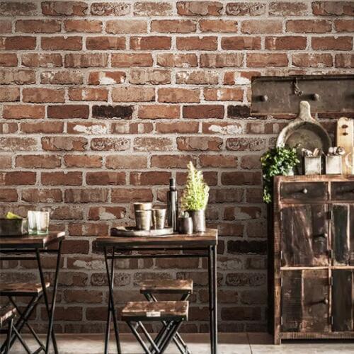 Vintage Wallpaper 3D Stereo Brick Stone PVC Wall Paper Rolls For Living Room Restaurant Cafe Waterproof Vinyl Wall Coverings 3 D