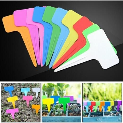 200PCS Colorful Plant Markers Garden Bonsai Seedings Plant Tags Sign T-Type Flower Label Plant Label Tools