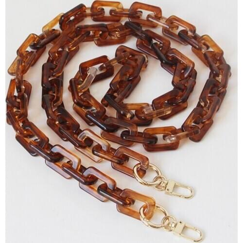 Fashion Woman Handbag Accessory Chain Amber DIY Acrylic Resin Chain Luxury Strap Women Clutch Shoulder Purse Chain 45/80/120cm