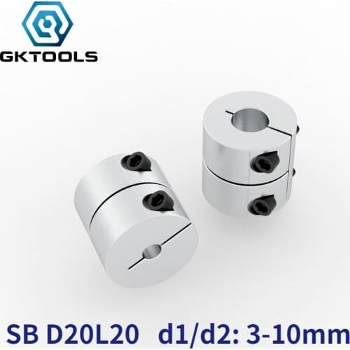 GKTOOLS D20 L20 Hole Minimum 2mm Maximum 8mm Rigid Coupling Shaft Rod Coupler Section Cnc Stepper Motor Carving Machine Screw