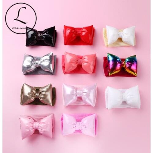 1 PCS Baby Girl knit Headband Infant Hair Accessories Bows Headwear newborn 100% cotton Headwrap Gift Toddlers soft solid color