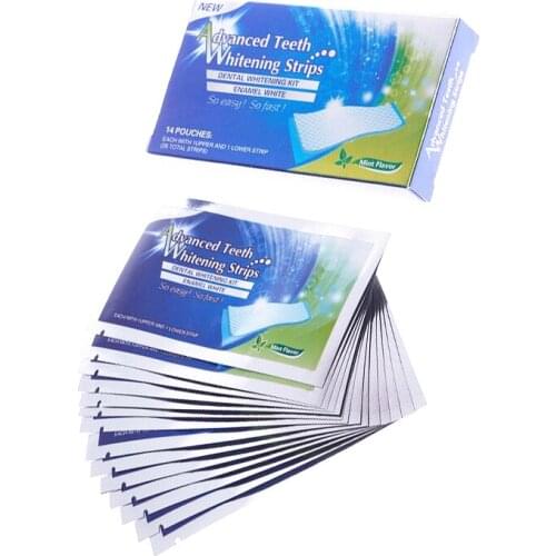 14Pcs/set Teeth Whitening Strips White Gel Oral Hygiene Care Double Elastic Teeth Strips Whitening Dental Bleaching Tools
