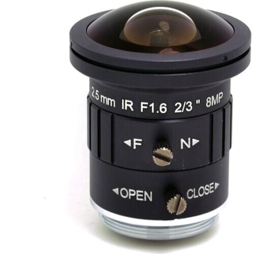 2/3" CS Mount Fisheye Lens F1.6 8MP 4K 2.5 mm CCTV Lens IR Correction 8 MP lens for CCTV UHD IP Camera SL-HDR2516IR