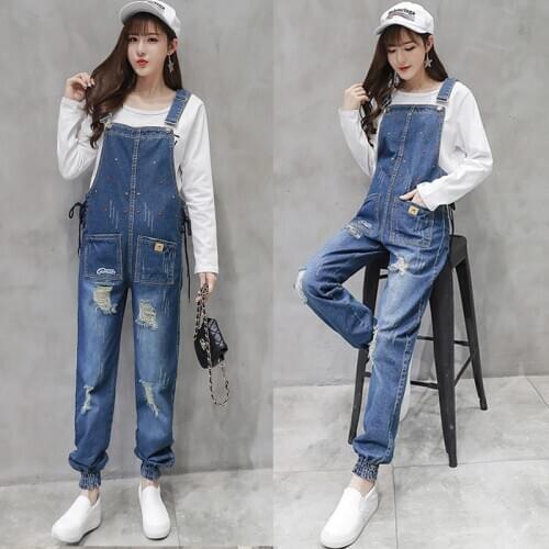2020 Denim Maternity Strap Jeans Trousers Suspenders Pants for Pregnant Women Overalls Jumpsuits Pregnancy Clothing Plus Size