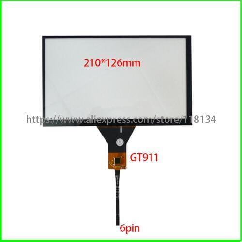 211*126/6 line 1024*600 touch screen ribbon cable 9 inch capacitive touch screen car DVD navigation screen/GT911 6 pin