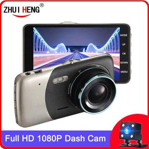 4 Inch IPS Dual Lens FHD 1080P Dash Cam Video Recorder With LED Night Vision Rear View Camcorder Auto Camera Car DVR Registrator