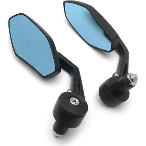 Aftermarket free shipping motorcycle parts Polygon Mirrors Black For Honda/Suzuki/Kawasaki/Yamaha 7/8" 1" diameter handles