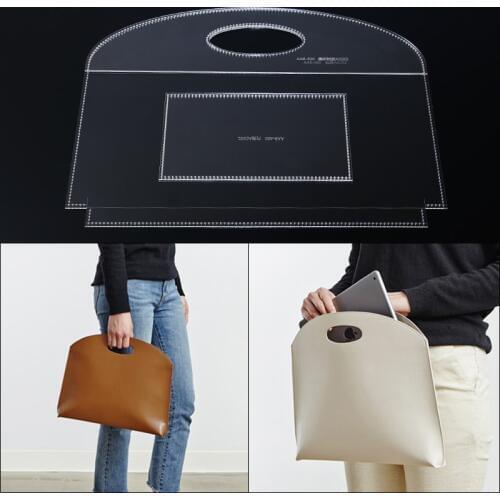 1set Acrylic template For DIY leather craft Fashion Simple Handbag sewing pattern Acrylic template 34*28*4cm