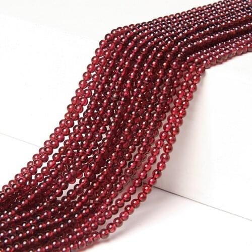 3 MM Small Stone Beads 15.5" Natural Grade AA Garnet Drilled Spacer Strand Beads For DIY Making Jewelry Bracelet Necklace Earing