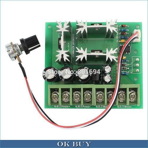 CCM6DW DC 10-36V 12V 24V PWM Motor Speed Controller Regulator Module With 15A Electrodeless Governor Switch