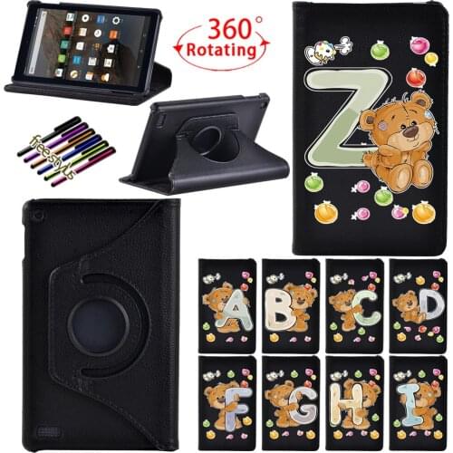 360 Rotating Tablet Case for Amazon Fire 7 5th Gen 2015/7th Gen 2017 Pu Leather Stand Cover Case for Fire 7 9th Gen 2019